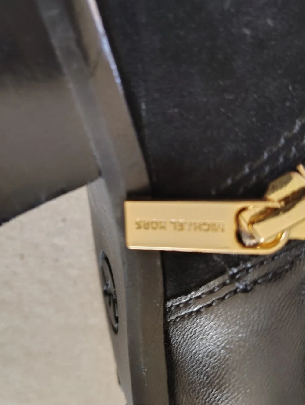 Michael Kors Black Over-the-Knee Boots with Gold Zipper